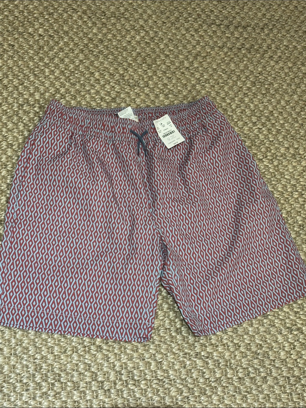 JCrew Red and blue Geometric Kids Swim Trunks